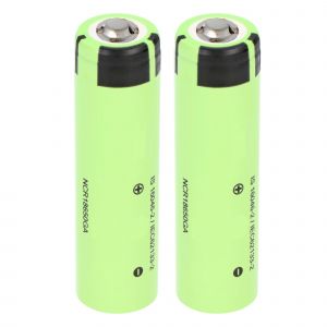 Lot de 2 batteries Panasonic 18650 Li-ion avec p&ocirc;le positif sur&eacute;lev&eacute;, non prot&eacute;g&eacute;es, 69,5 x 18,4 mm
