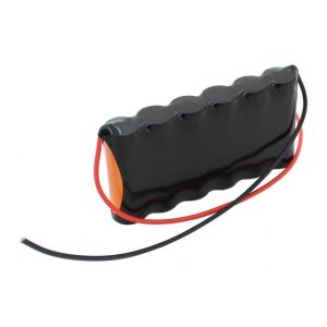Batterie d'&eacute;clairage de secours NiMH 7.2V 2100mAh F1x6 A avec un c&acirc;ble de 200mm des deux c&ocirc;t&eacute;s remplac&eacute; Beghelli 415260000