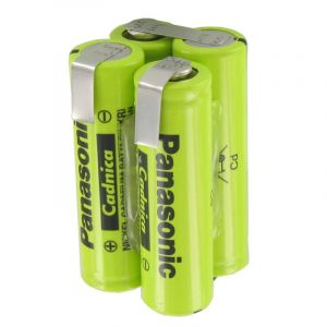 Bloc de 4 piles Ni-Cd Mignon AA 4,8 volts 600 mAh avec étiquettes à souder