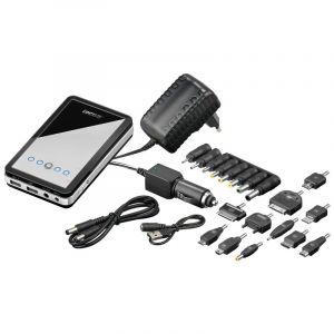 Powerbank universel (Energy to Go) avec batteries LiPol intégrées (2 x USB, 1 x prise)