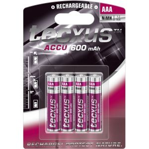 Tecxus AAA (Micro)/HR03 - 600 mAh - Batterie rechargeable Nickel Metal Hydride (NiMH), 1,2 V
