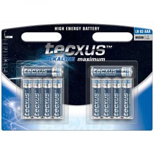 Tecxus Pile alcaline Micro AAA dans le pack de 10 pièces
