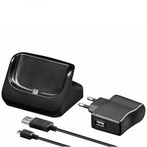 Station d'accueil USB noire pour t&eacute;l&eacute;phone mobile Samsung Galaxy S3