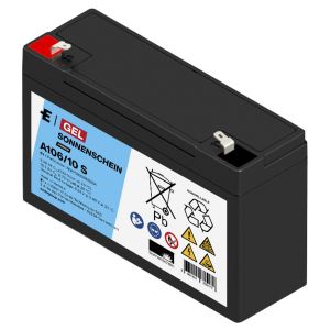 Sonnenschein Batterie plomb-acide A106/10 S Gel &ndash; 6 V / 10 Ah Batterie VRLA longue dur&eacute;e avec Faston 4,8 mm
