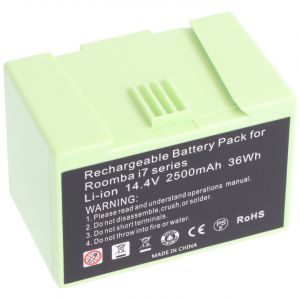 Batterie adaptée pour iRobot Roomba e5, Roomba i7, Li-ion, 14,4 V, 2500 mAh, 36,0 Wh