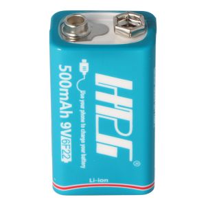 Cellule ronde 9V-USB, Li-ion, 7.4V, 500mAh, 3.7Wh, avec connexion de charge USB