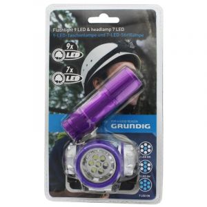 Lampe torche Grundig LED 9 LED et lampe strin 7 LED blanche
