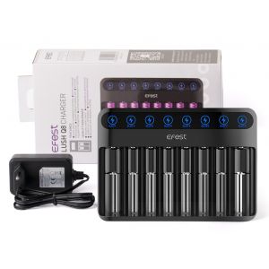Efest Lush Q8 Chargeur avec 8 emplacements pour batteries Lithium Ion