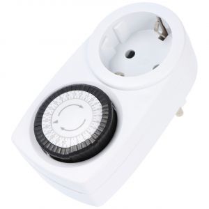 Minuterie mécanique analogique 24 heures blanc avec réglage manuel