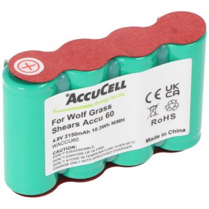 Batterie pour cisailles à gazon Wolf Accu 60, ACCU60, batterie NiMH 4,8 volts 2150mAh