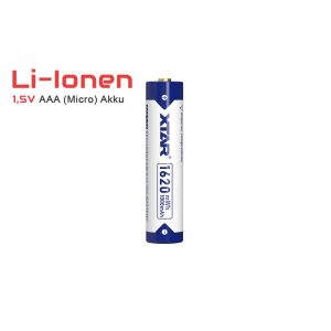 Pile AAA 1,5 V 1620 mWh (environ 1000 mAh) (Micro, LR03) Li-ion (rechargeable) avec indicateur, l'alternative durable aux piles jetables.