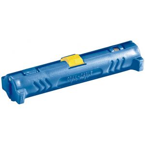 Outil à dénuder coaxial Fixpoint avec ressort d'ouverture et cliquet - pour dénuder et dénuder tous les câbles coaxiaux courants