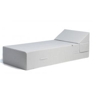 SUN PACK UMBRELLA POUF | 1 Lit de piscine COZIP une place 200x88xh38cm + 1 coussin 50x50cm+ 1 pouf 40x40cm Anthracite / Gris Perle / Beige