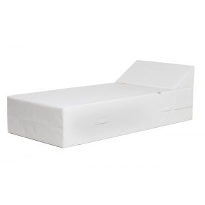 SUN PACK UMBRELLA POUF | 1 Lit de piscine COZIP une place 200x88xh38cm + 1 coussin 50x50cm+ 1 pouf 40x40cm Blanc / Blanc / Anthracite