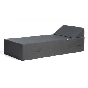 SUN PACK UMBRELLA POUF | 1 Lit de piscine COZIP une place 200x88xh38cm + 1 coussin 50x50cm+ 1 pouf 40x40cm Anthracite / Anthracite / Anthracite