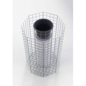 Colonne de fleurs octogonale hauteur 62 cm MW 5 x 5 cm, galvanisée à chaud avec pot