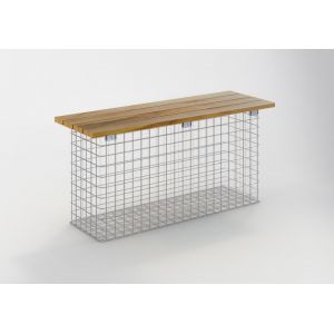 Banc de jardin 102 x 50 x 32 cm TECK MW 5 x 5 cm, galvanisé à chaud