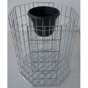 Colonne de fleurs octogonale, hauteur 62 cm, MW 5 x 10 cm, galvanisée à chaud avec pot