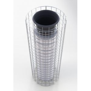 Colonne de fleurs ronde hauteur 102 cm, diamètre 37 cm, MW 5 x 5 cm, galvanisée à chaud avec pot