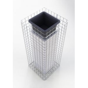 Colonne de fleurs hauteur 102 cm surface de base 42 x 42 cm MW 5 x 5 cm, galvanisée à chaud avec pot