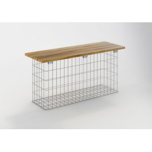 Banc de jardin 102 x 50 x 32 cm TECK MW 5 x 10 cm, galvanisé à chaud
