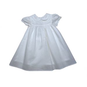 JACADI - Robe de cérémonie blanche à pois beige - 6 mois