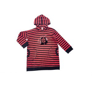 SONIA RYKIEL - Robe pull à rayures rouges et noires - 12 ans