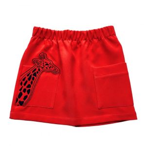 PAUL SMITH - Jupe roouge avec écusson girafe - 4 ans