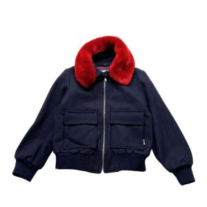 PAUL SMITH - Manteau en laine bleu marine - 8 ans