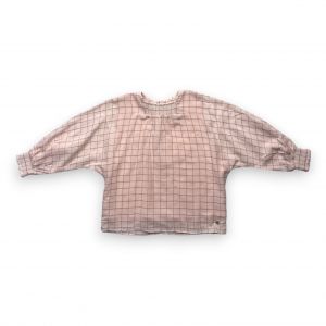 CHLOÉ - Blouse rose à carreaux manches chauve souris (neuve) - 5 ans