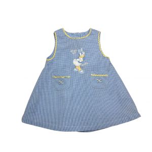 VINTAGE - Robe bleue vichy Daisy - 6/9 mois