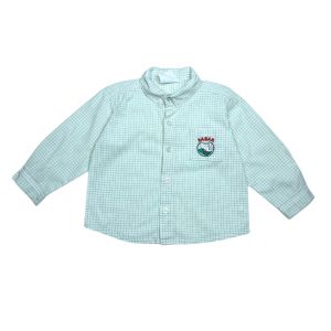 VINTAGE - Babar chemise vichy verte - 18 mois