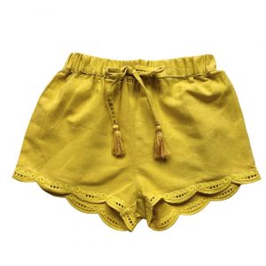 LOUISE MISHA - Short jaune avec broderies - 2 ans
