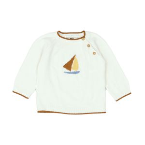 CYRILLUS - PULL - BLANC - 6 MOIS