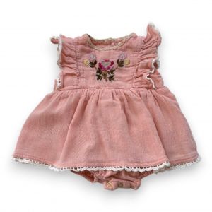 LOUISE MISHA - Robe rose avec fleurs brod&eacute;es avec bloomer - 3 mois
