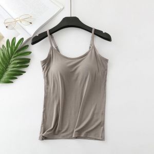 Débardeur Soutien Gorge - Top Brassière Intégrée | Sans soutif - Gris M