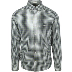 Gant Chemise Casual Twill A Carreaux Bleu Vert taille L
