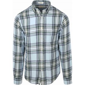 Gant Chemise Flannel A Carreaux Bleu clair Bleu taille L