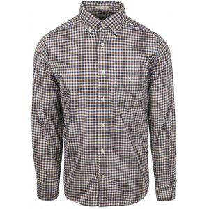 Gant Chemise Casual Twill A Carreaux Bleu Marron taille L