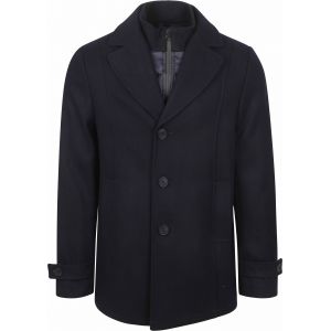 Steppin' Out Manteau Caban Mix Laine Marine Bleu Bleu fonc&eacute; taille 48
