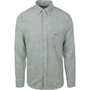 Gant Chemise Décontractée Lin Rayures Vert taille L