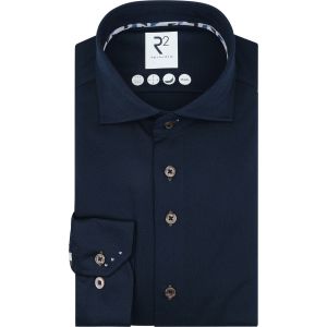 R2 Chemise Technical Knitted Dobby Marine Bleu Bleu fonc&eacute; taille 38