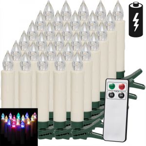 Lumières de Noël Monzana - Bougie de Noël 30x multicolore - Avec télécommande LED