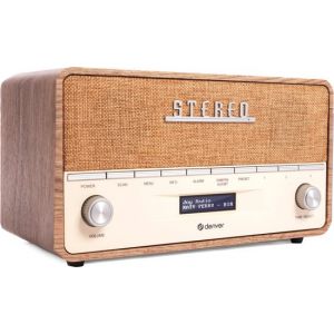 Denver DAB Radio XL - Radio rétro - Bluetooth - DAB+/ FM - Batteries et secteur - DAB36LW