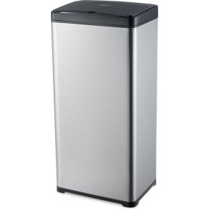 MOA Sensor Waste Bin - 50 litres - acier inoxydable & ABS durable - Antid&eacute;rapant - Couvercle silencieux - Mode de fermeture diff&eacute;r&eacute;e - Inox - SB02S
