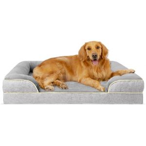 Coussin orthopédique pour chien XL - Panier orthopédique pour chien - Lit - Banc - Lavable - Panier Chien - Gris - Dutchwide