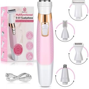 MoreWomen&reg; 5-in-1 - Ladyshave - rasoirs pour femmes - tondeuse &agrave; sourcils - rasoir femme