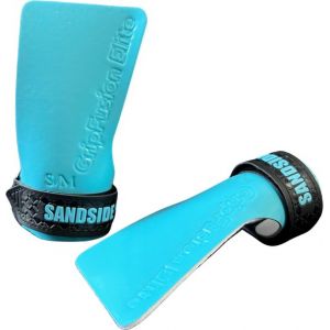 Sandside CrossFit Grips Elite 2.0 - Poign&eacute;es adh&eacute;sives - Pas de craie - Gants de fitness - Poign&eacute;es sans doigts - Bleu ciel L/XL