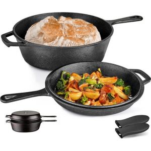 Castex Duocraft Cast Iron Pan - Casserole Induction - Casseroles - Stew Pan - Bread Pan Cast Iron - Simmer Pan