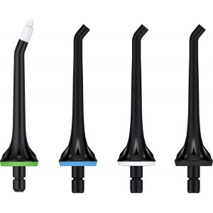 LifeGoods Attachement pour fil dentaire - 4 pi&egrave;ces - pour dispositif de fil dentaire - noir/blanc/vert/bleu